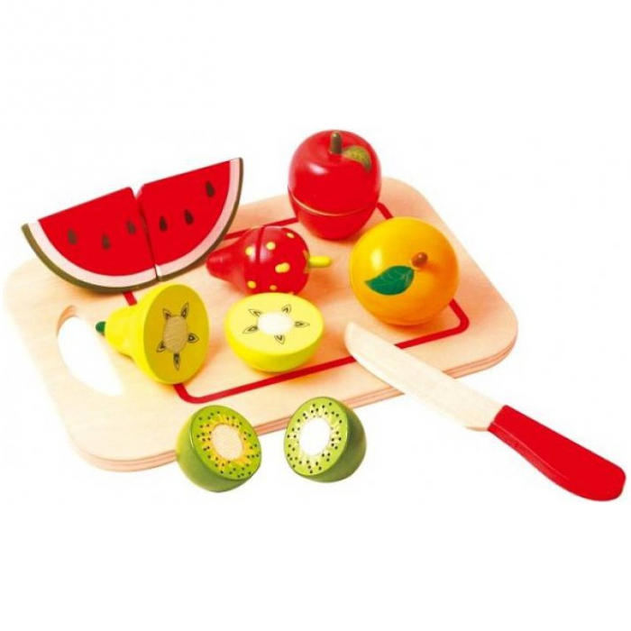 Set Platou Fructe New Classic Toys Tăiere Lemn