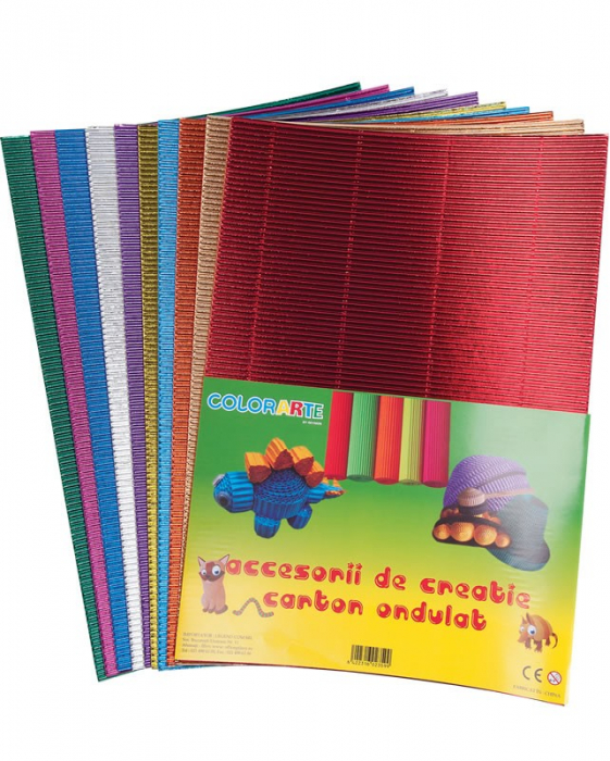 Set 10 coli Carton Ondulat Colorart A4 Metalizat