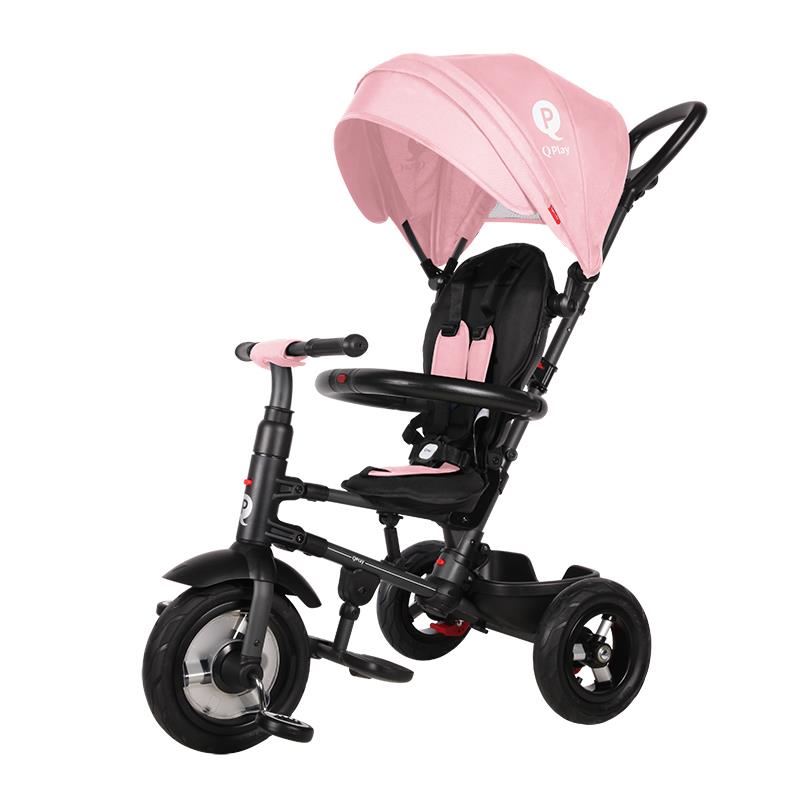 Tricicleta Qplay Rito Rubber Roz, Pliabila - imagine 10