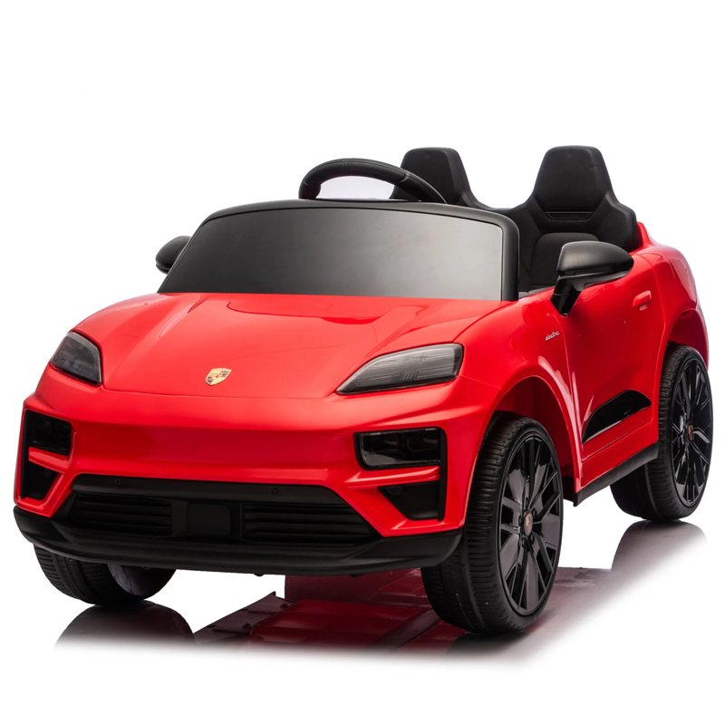 Masinuta electrica pentru copii, Porsche Macan, 140W 12V, roti EVA, scaun tapitat, echipata premium, rosie