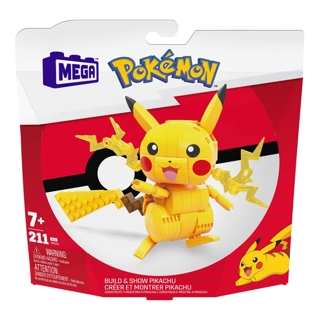 Set Constructie Mega Bloks Pokemon Pikachu, 205 Piese