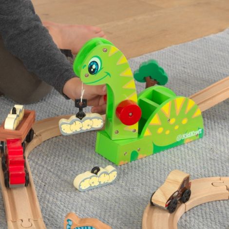 KidKraft Set Trenulet Dinozaur, 56 Piese, Lemn - imagine 4