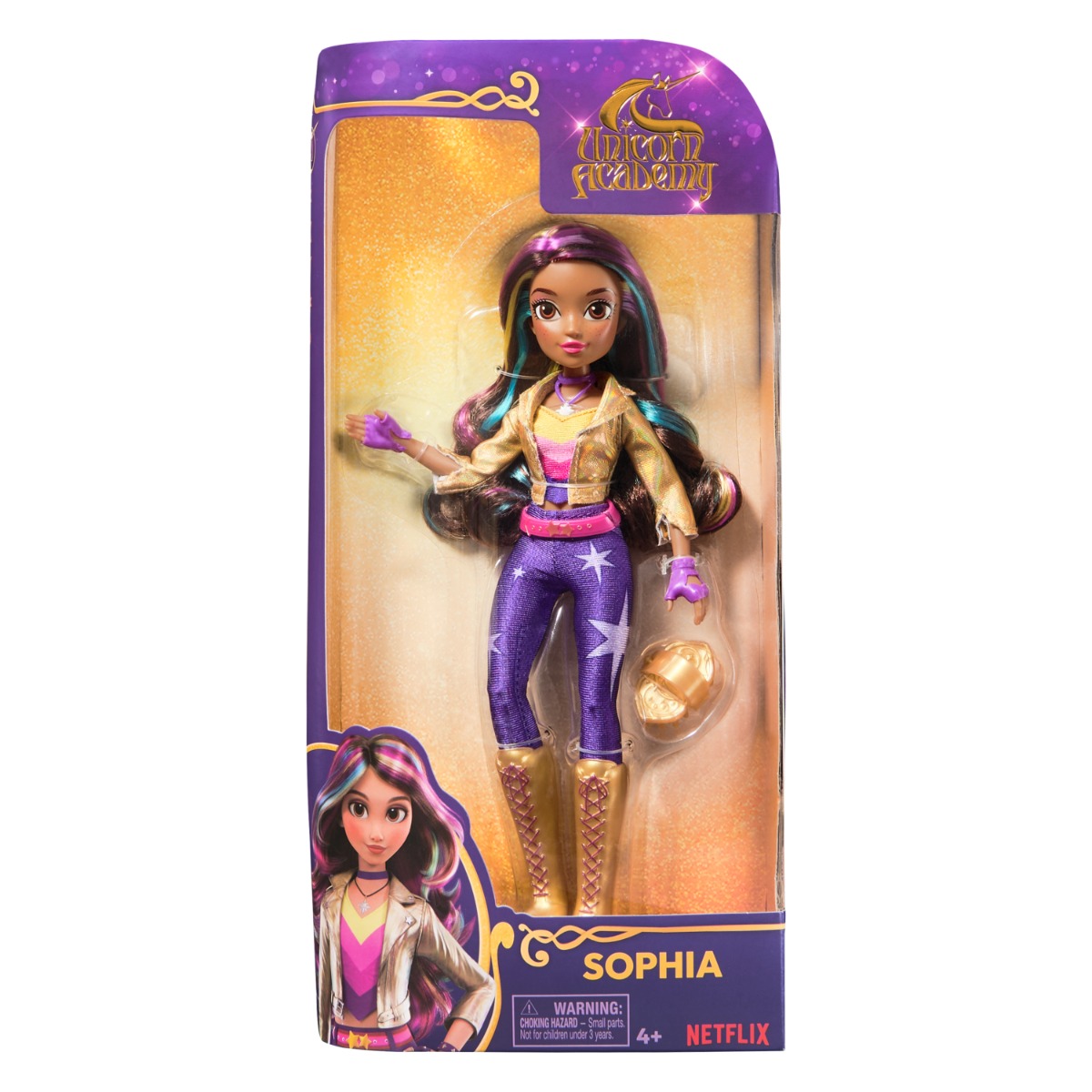 Papusa Sophia Unicorn Academy, 24 cm, Accesorii