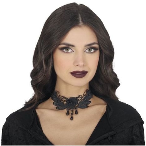 Guirca - Colier Dantela Negru Gothic - imagine 2