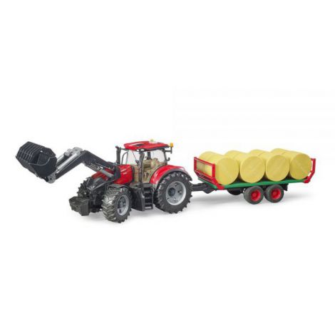 Bruder Tractor Case IH Optum cu Încărcător și Remorcă - imagine 4