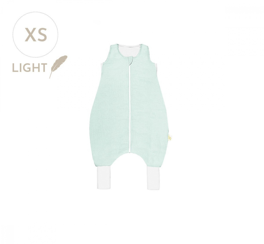Sac Dormit Bumbac Muselină Babysteps, Pastel Blue, XS - imagine 5