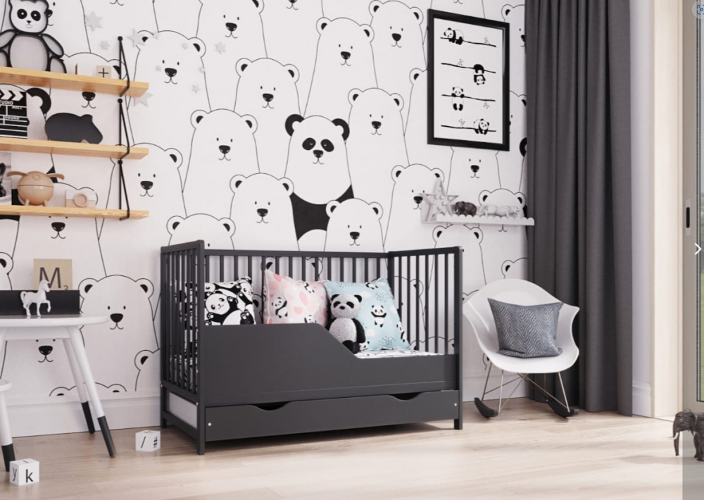 Barieră Protectie Patut Nichiduta Antracit, 120x60 cm - imagine 2