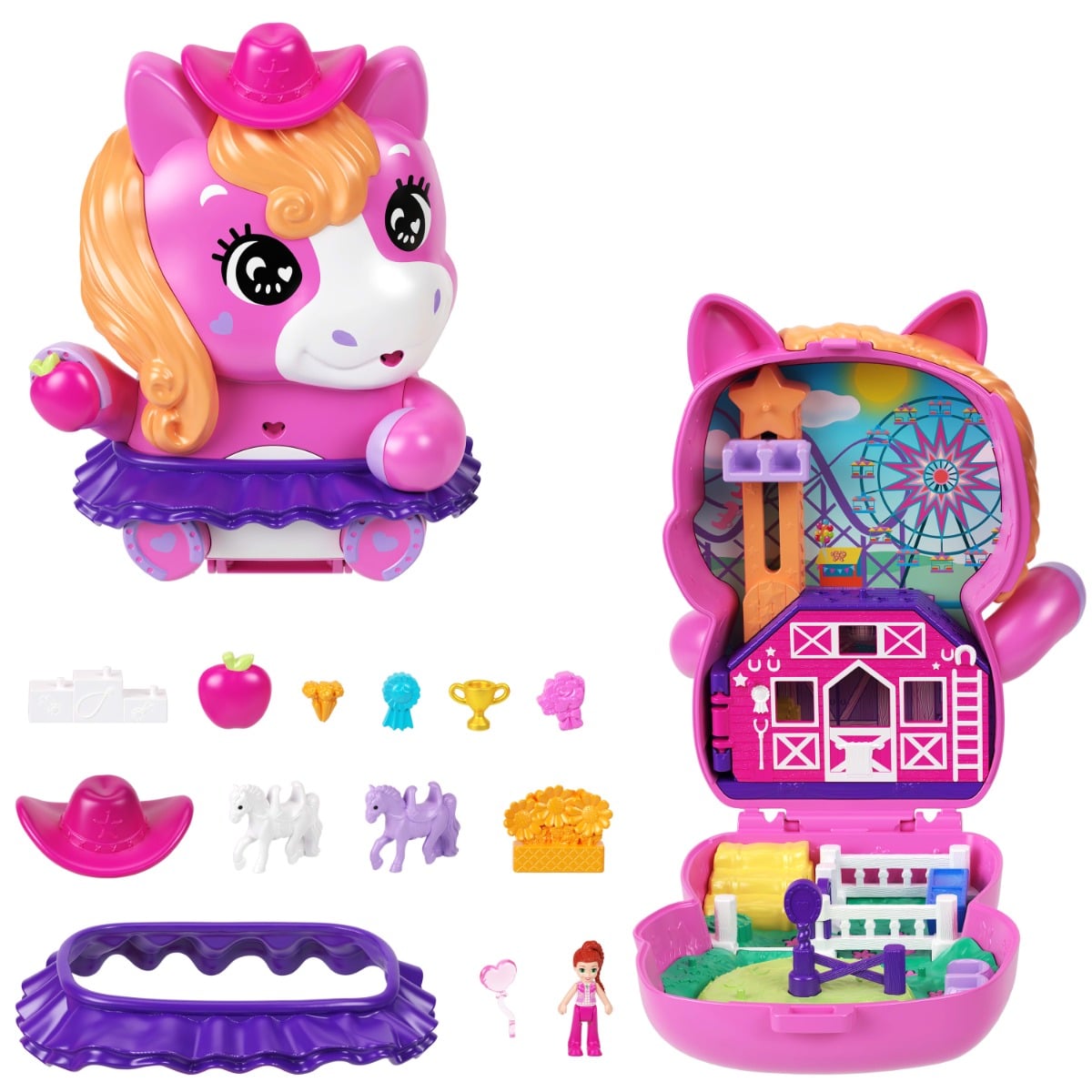 Set Polly Pocket Rodeo Pony cu gentuta si accesorii