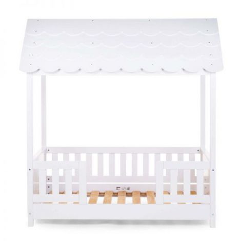 Pat Casuta Childhome Lemn Alb 70x140 cm cu Protectii - imagine 3