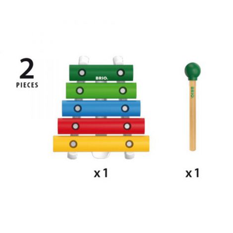 Xilofon Brio din Lemn, 5 Tonuri, Educațional - imagine 7