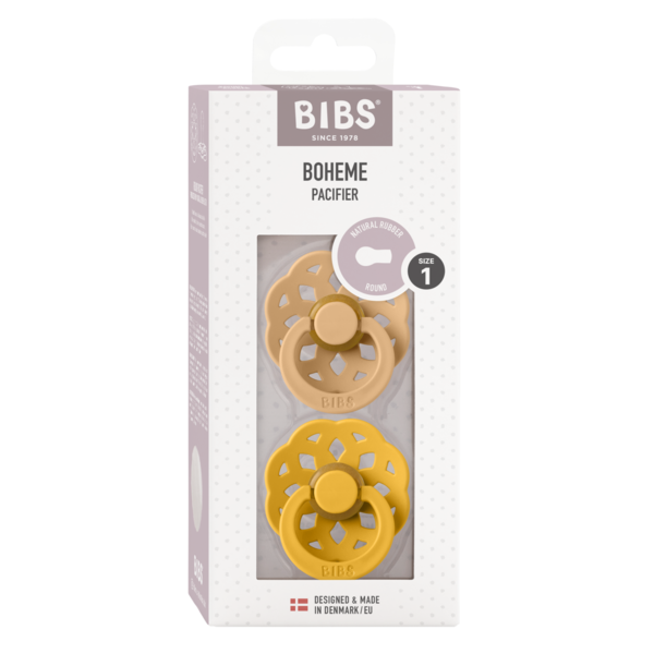 Set 2 Suzete Bibs Bohome Latex, Tetină Rotundă