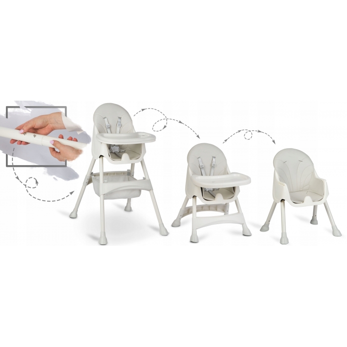 Scaun de masa 3in1 Ricokids Milo, Gri, Transformabil