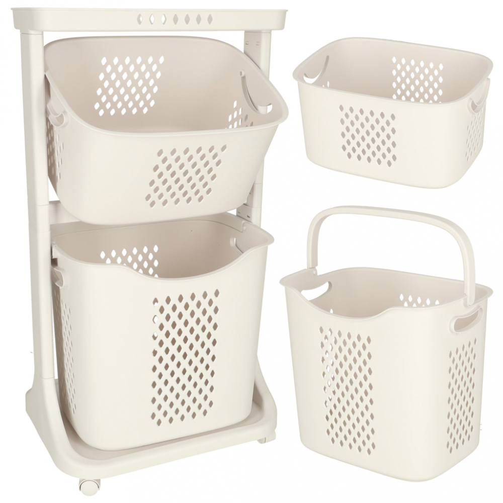 Organizator pe roti 2 cosuri Ikonka White