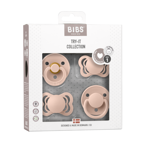 Set 4 Suzete Bibs Try-it Collection, 0 luni+, Blush - imagine 2