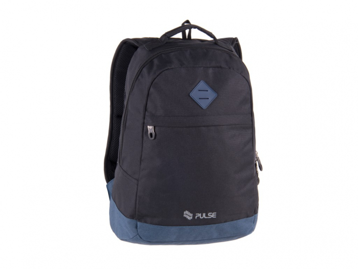 Rucsac Pulse Ergonomic cu USB, Bicolor Negru-Albastru