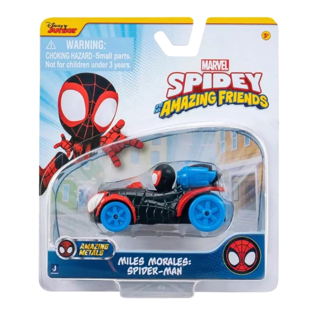 Masinuta Metal si Figurina Miles Morales Spidey