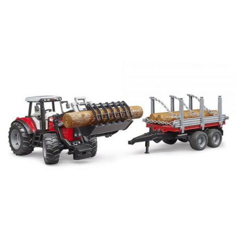 Bruder Tractor Massey Ferguson 7480 cu Remorcă - imagine 5