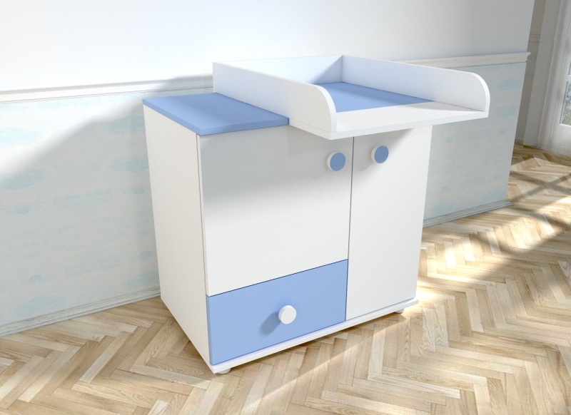 Comodă infășat Lucky Mykids Alb-Albastru - imagine 2