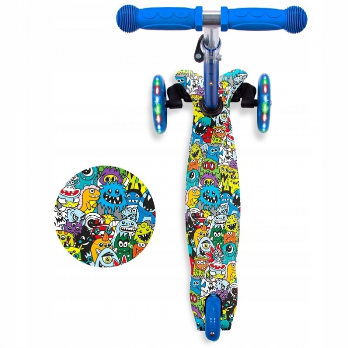 Kidwell Uno Monsters Trotinetă LED Ghidon Reglabil - imagine 2