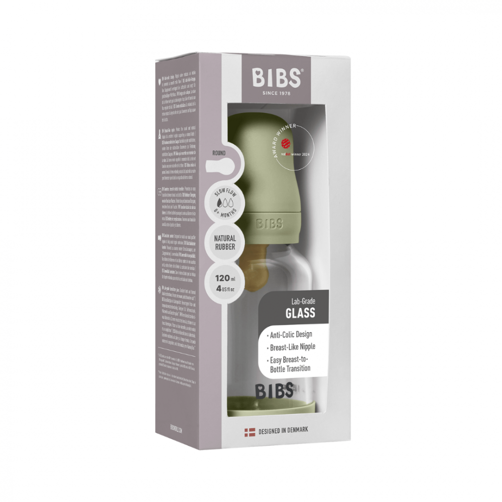 Biberon Anticolici Bibs Sticlă 120ml Sage - imagine 3