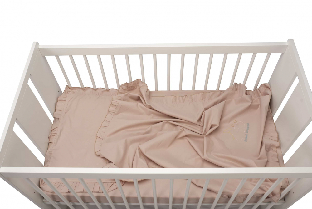 SomnART Lenjerie Patut 120x60 Roz Bumbac Brodat - imagine 3
