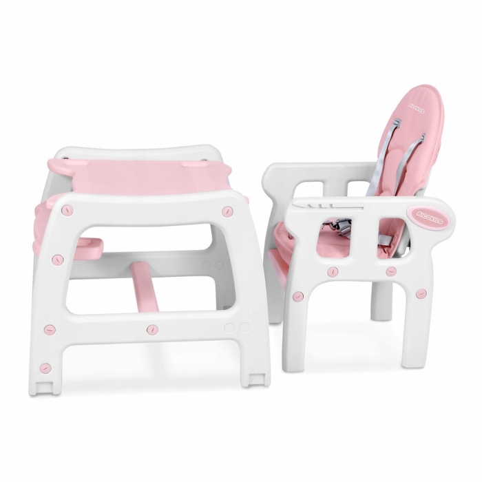 Scaun de masă 5 în 1 Ricokids Sinco Roz - imagine 3