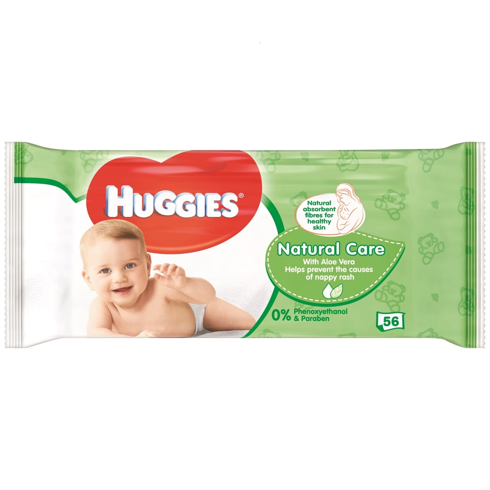 Servetele Huggies Natural Care cu Aloe Vera, 56 buc