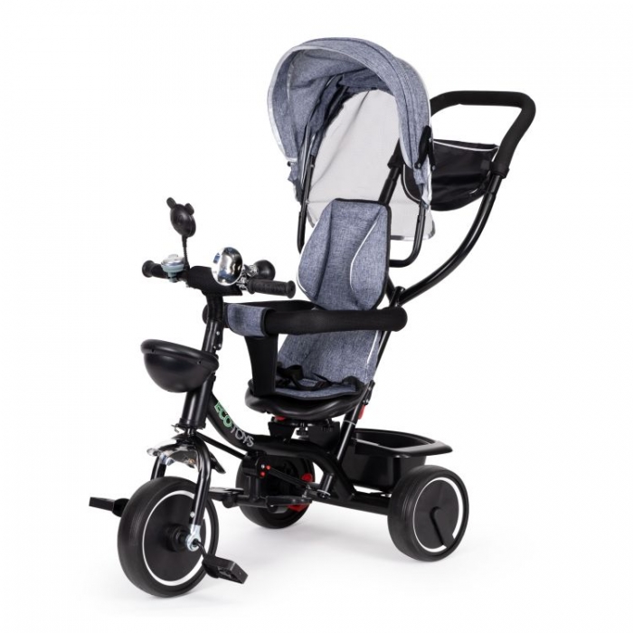 Tricicleta Ecotoys JM-066-9 Gri cu Sezut Rotativ