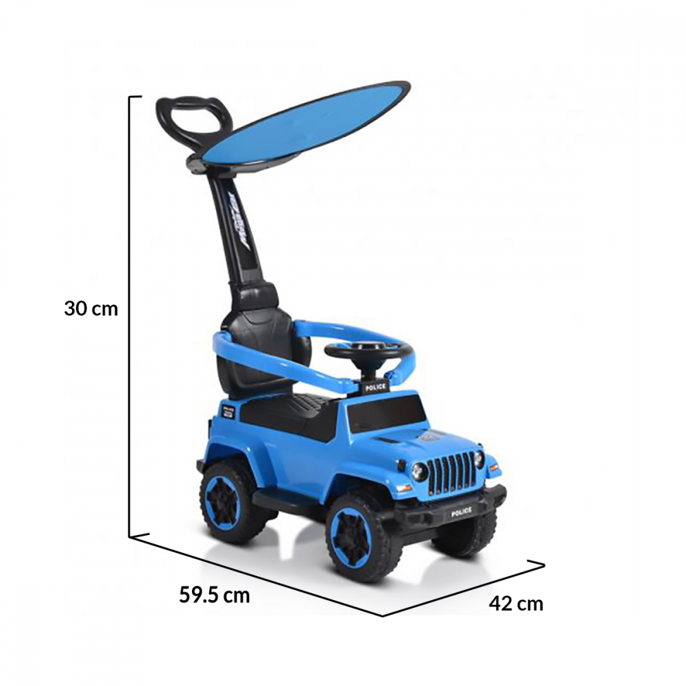 Moni Police Blue: Mașinuță fără pedale cu mâner parental - imagine 8