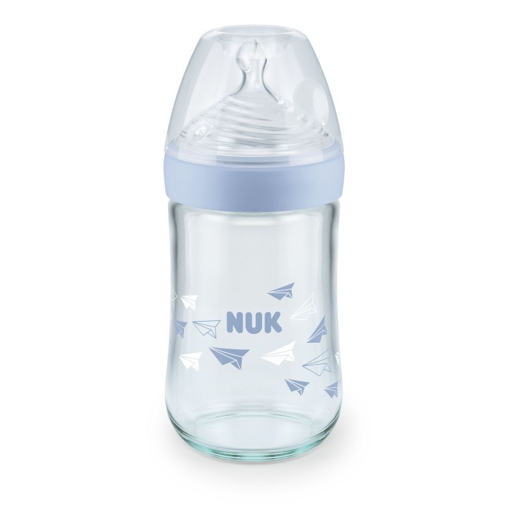 Biberon NUK Nature Sense 240ml, Tetina M, 0-6 luni - imagine 2