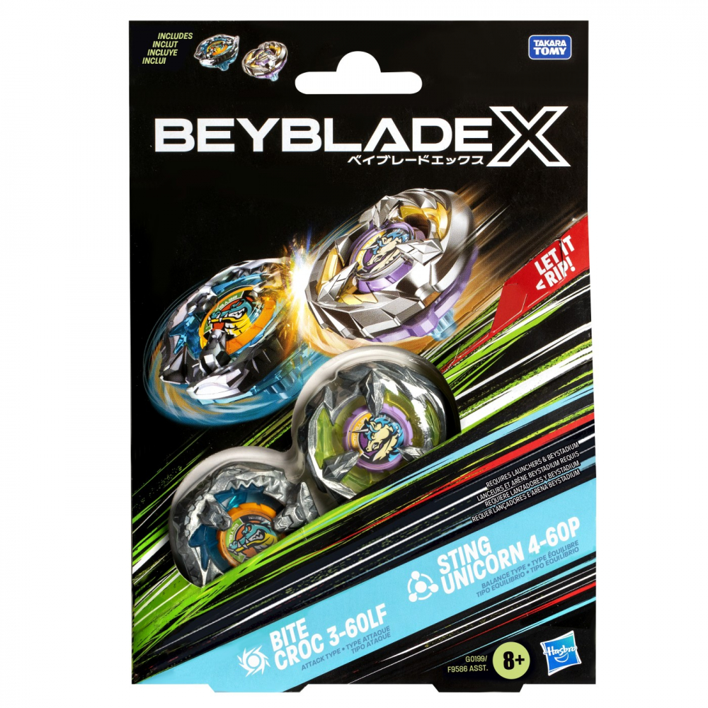Beyblade X Pachet Duo Hasbro - Bite Croc & Sting Unicorn