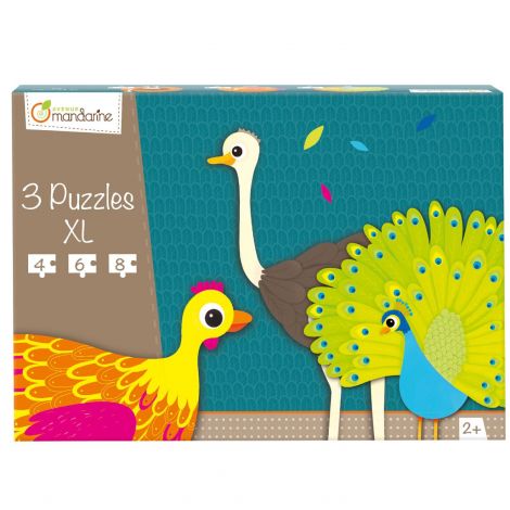 Puzzle Mandarine Pasări 3-in-1, Educativ