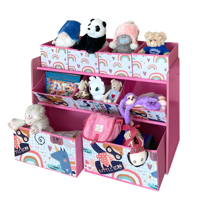 Organizator Ginger Home Super Girl, Lemn, 9 Cutii - imagine 5