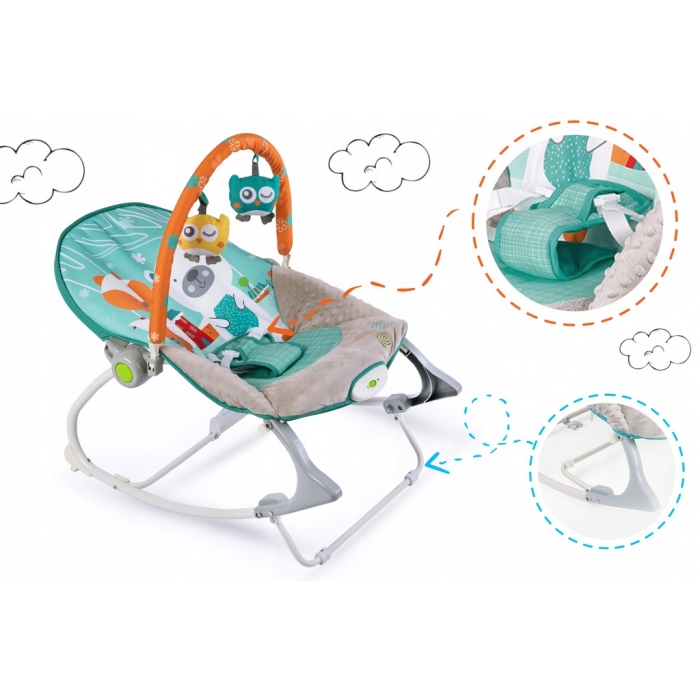 Balansoar Calmant Ricokids cu Vibrații, Turcoaz - imagine 5