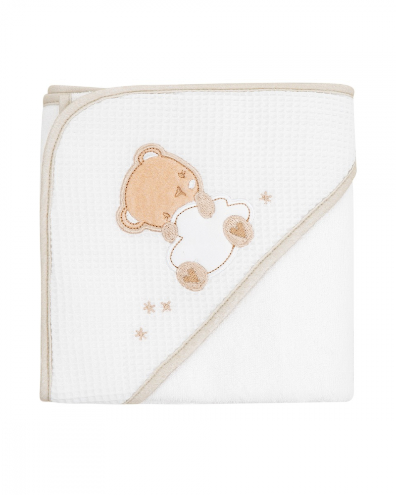 Prosop cu gluga Kikkaboo Dream Big Beige, 90x90 cm - imagine 2