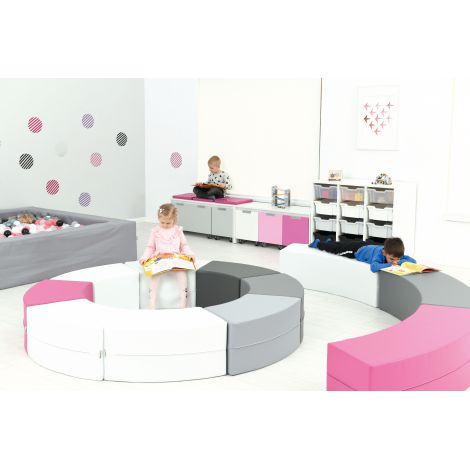 Puf Quadro Paolo Scurt Alb | Moje Bambino - imagine 5