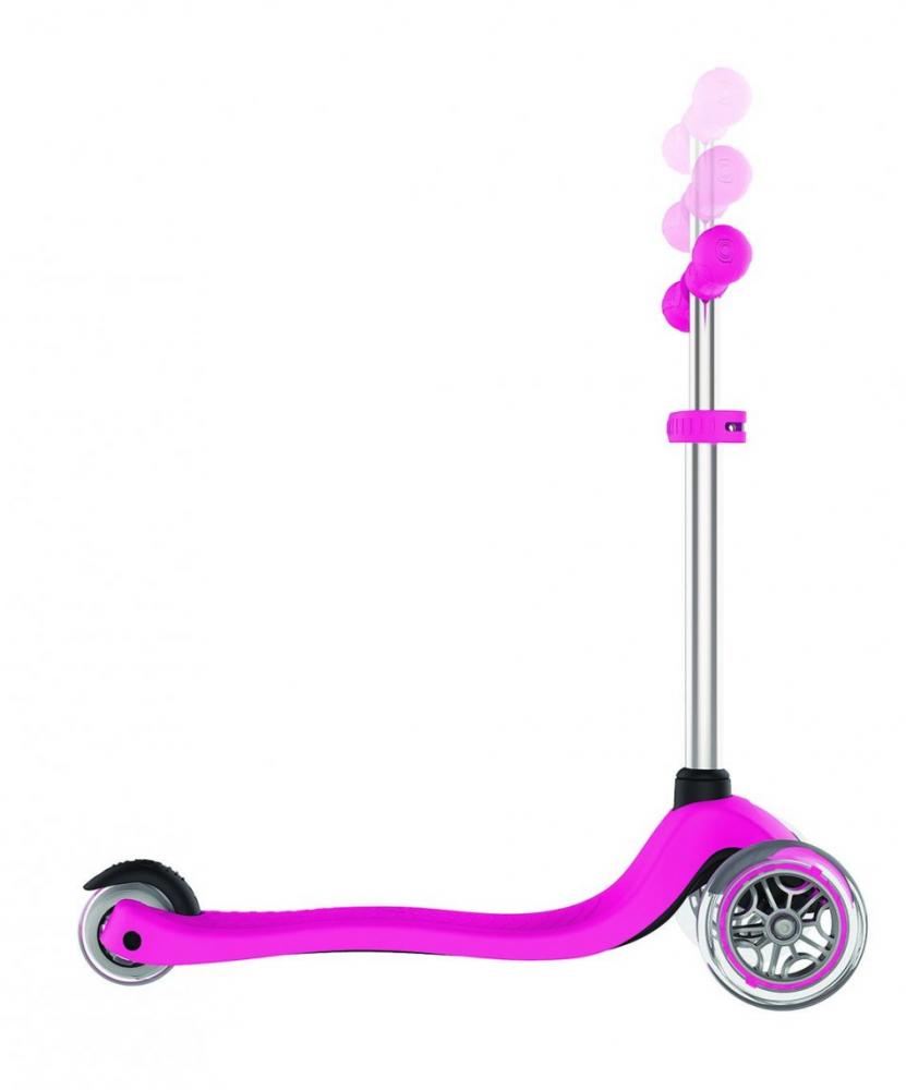 Trotineta Primo V2 Lights Globber Roz, 3 Roti LED - imagine 5
