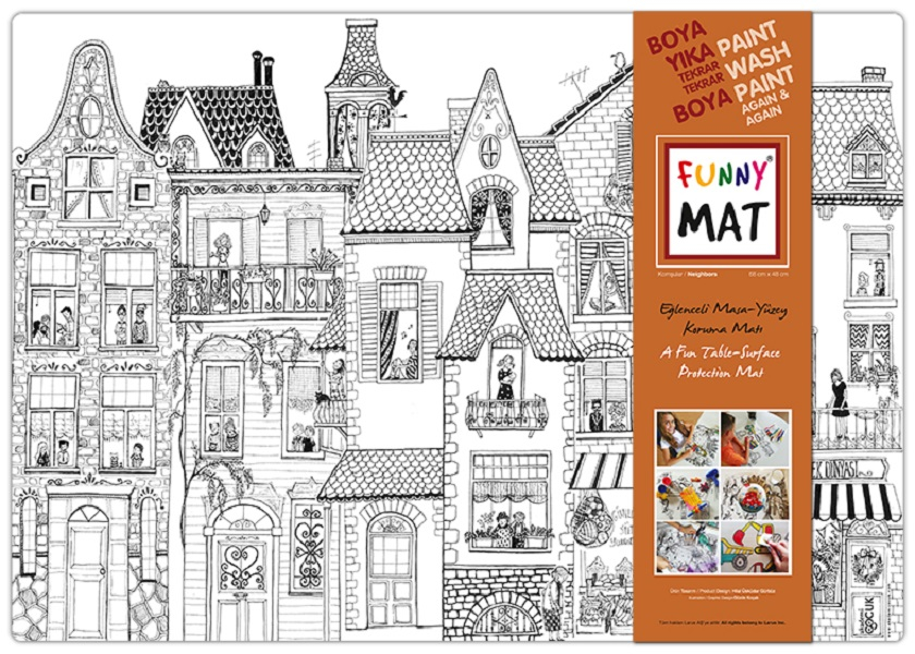Funny Mat Plansa Reutilizabila Colorat Vecini