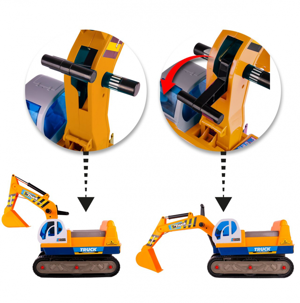 Excavator Malplay Yellow cu Cupă Mobilă și Cască - imagine 6