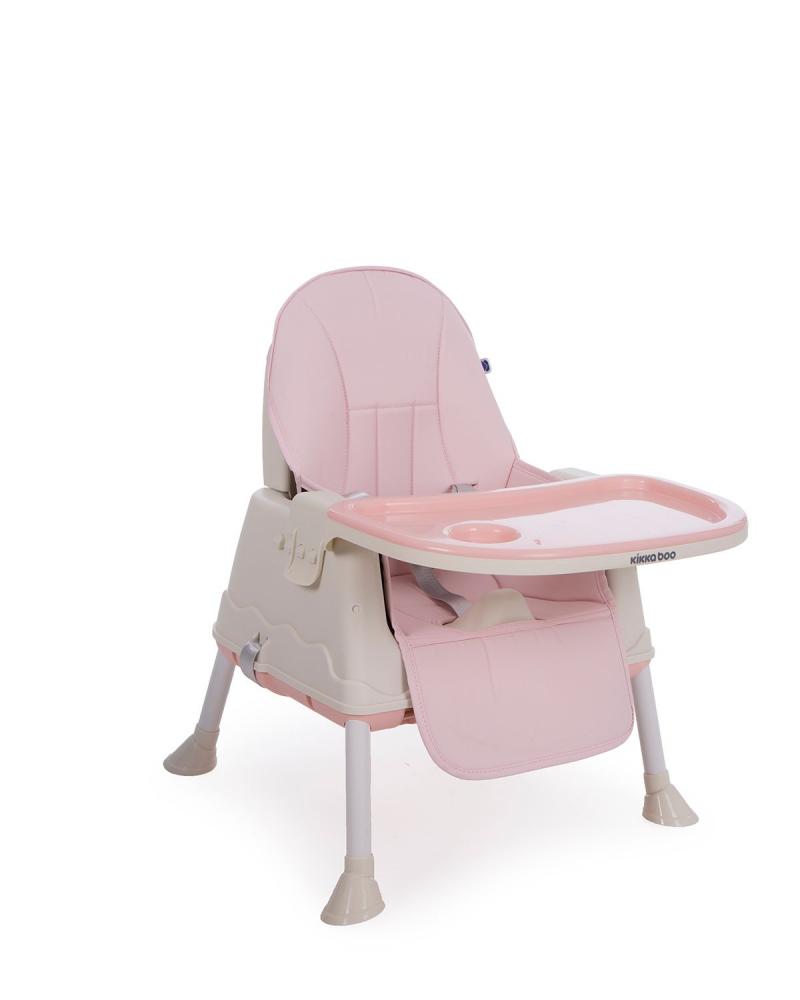 Scaun de masa KikkaBoo 3in1 Creamy Pink, Reglabil - imagine 7