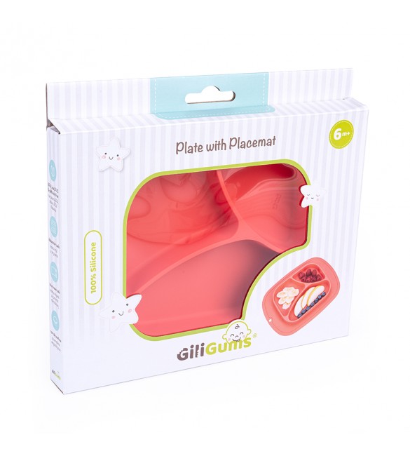 Farfurie Silicon Canpol Giligums Corai, Antiderapantă - imagine 6