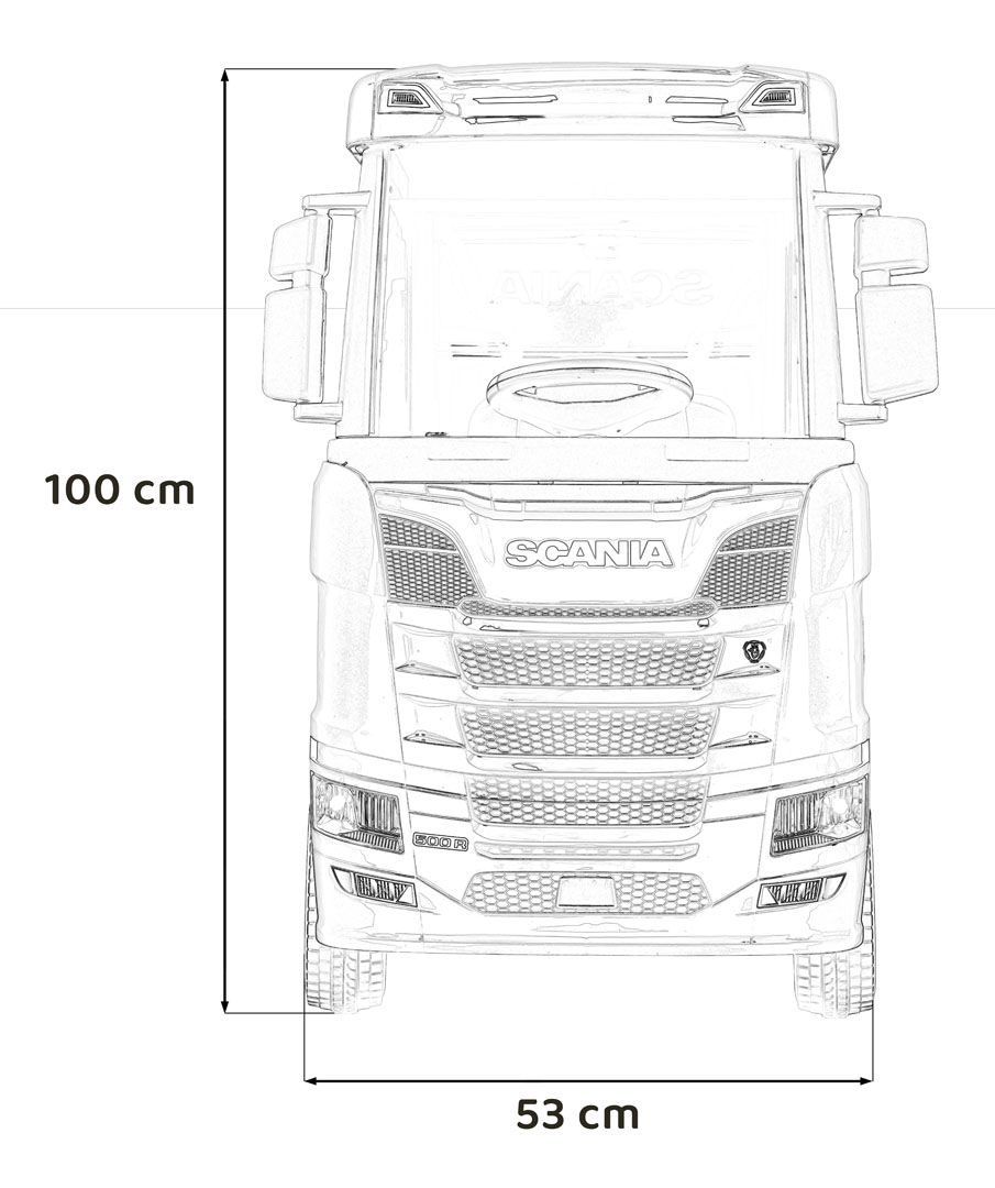 Camion electric pentru copii 1-5 ani Scania R-SERIA 4x4 140W (HL698) Alb - Autokids.ro - imagine 10