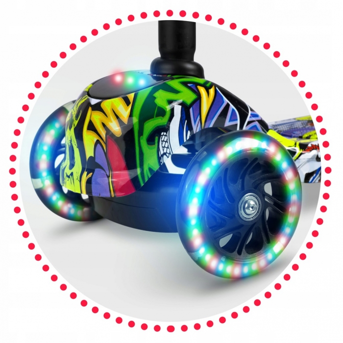 Trotineta Ricokids Piko LED cu ghidon reglabil