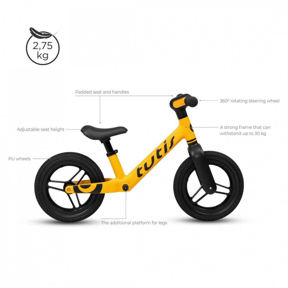 Bicicleta Tutis 12" Fără Pedale Albastru - imagine 5