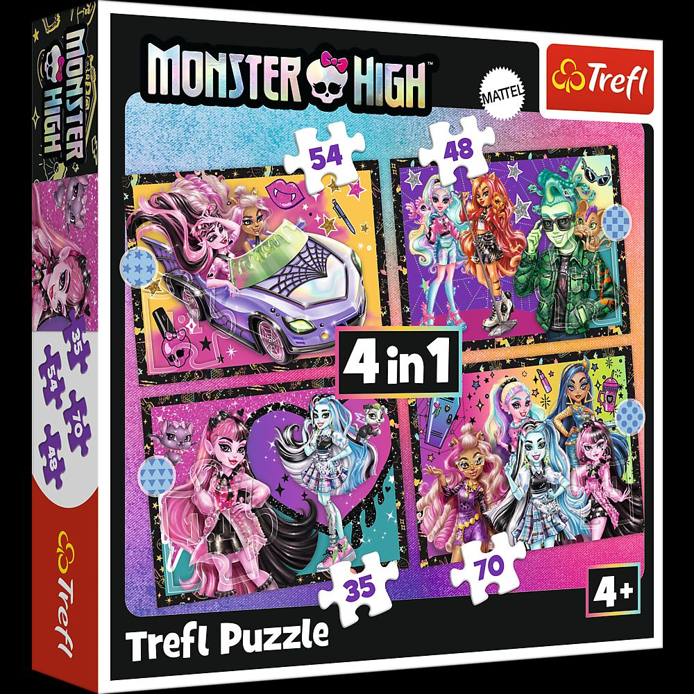 Puzzle Trefl 4in1 Monster High: Zi Electrizantă