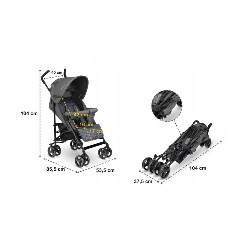 Carucior Lionelo Elia Gri + Plasa Tantari - imagine 12
