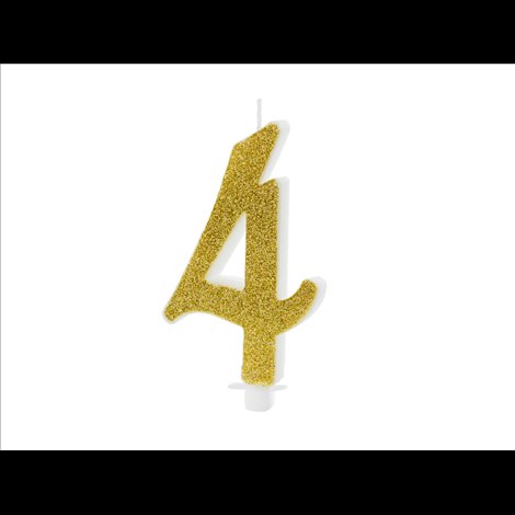 Lumanare Cifra 4 Aurie Party Deco | Decor aniversar