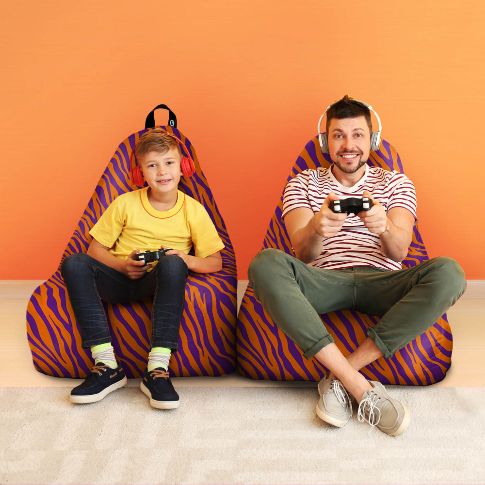 Fotoliu Puf Zebra Purple XL Updeco - imagine 4