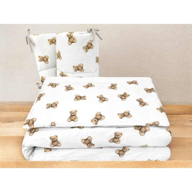 Lenjerie Patut 3 Piese Qmini Teddy Toys - Bumbac