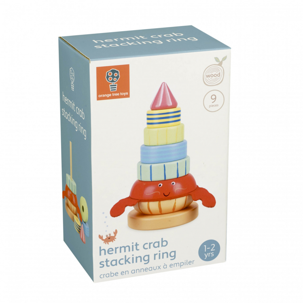 Jucarie Stivuit Crab Orange Tree Toys - Lemn Colorat